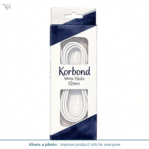 Korbond White Elastic 12mm