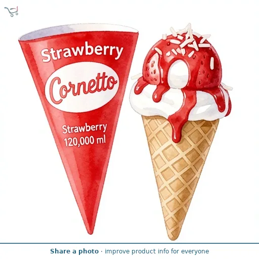 Cornetto Strawberry Ice Cream Cone 120ml