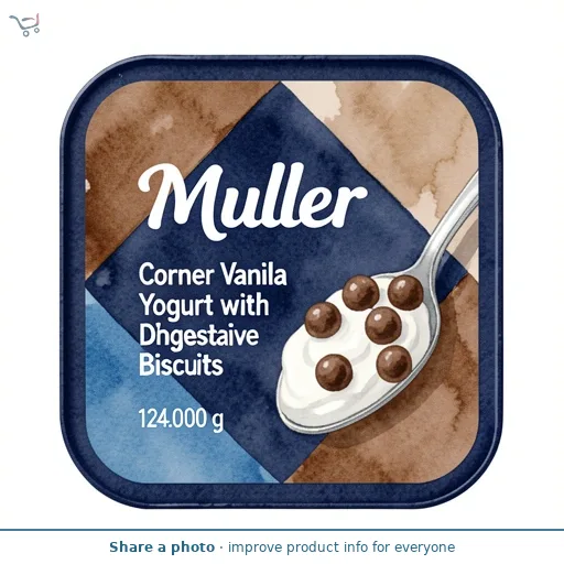 Muller Corner Vanilla Yogurt with Chocolate Digestive Biscuits 124g