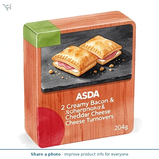 ASDA 2 Creamy Bacon & Cheddar Cheese Turnovers 204g