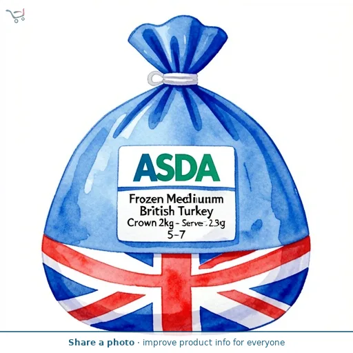 ASDA Frozen Medium British Turkey Crown 2kg - 2.39kg Serves 5-7