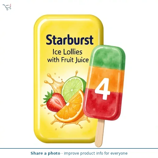 Starburst Ice Lollies with Fruit Juice 4 x 50ml