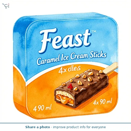 Feast Caramel Ice Cream Sticks 4x 90 ml