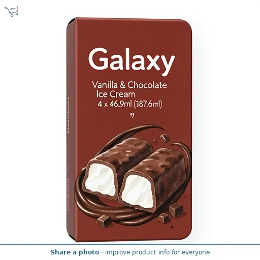 Galaxy Vanilla & Chocolate Ice Cream 4 x 46.9ml (187.6ml)