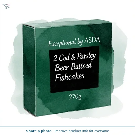 Exceptional by ASDA 2 Cod & Parsley Beer Battered Fishcakes 270g