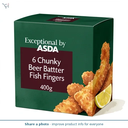 Exceptional by ASDA 6 Chunky Beer Battered Fish Fingers 400g