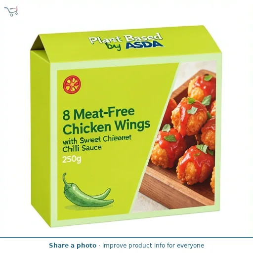 Plant Based by ASDA 8 Meat-Free Chicken Wings with Sweet Chilli Sauce 250g