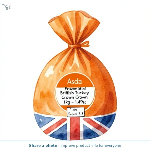 Asda Frozen Mini British Turkey Crown 1kg - 1.49kg Serves 2-3