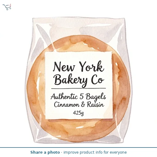 New York Bakery Co Authentic 5 Bagels Cinnamon & Raisin 425g