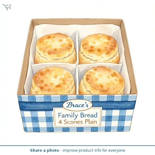 Brace's Family Bread 4 Scones Plain