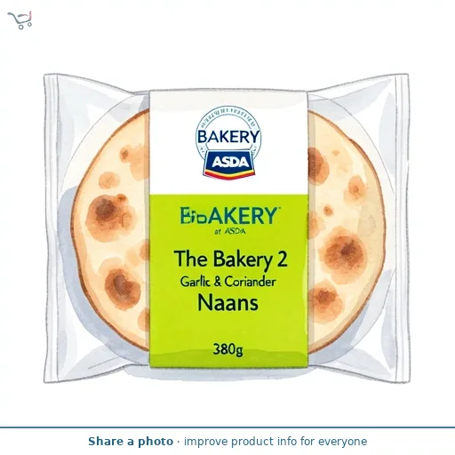 The BAKERY at ASDA The Bakery 2 Garlic & Coriander Naans 380g