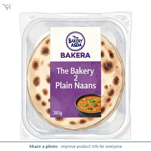The BAKERY at ASDA The Bakery 2 Plain Naans 380g