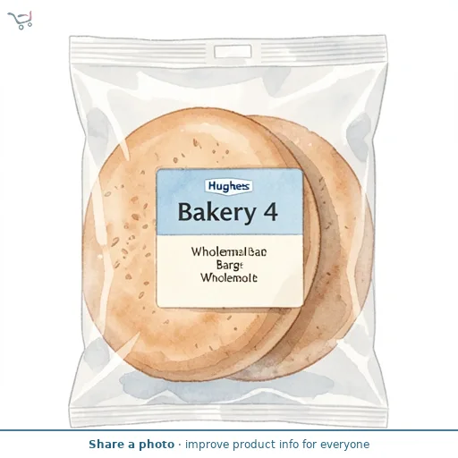 Hughes Bakery 4 Large Wholemeal Baps