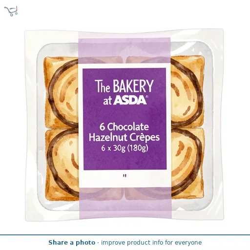 The BAKERY at ASDA 6 Chocolate Hazelnut Crêpes 6 x 30g (180g)