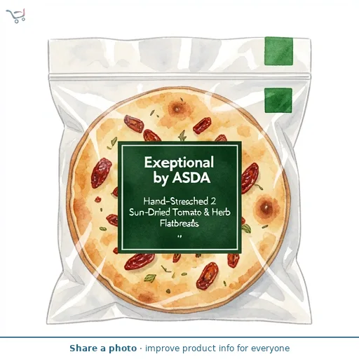 Exceptional by ASDA Hand-Stretched 2 Sun-Dried Tomato & Herb Flatbreads