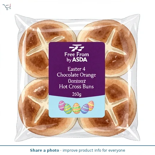 Free From by ASDA Free From by  Easter 4 Chocolate Orange Hot Cross Buns 260g