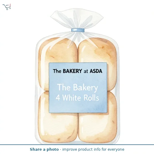 The BAKERY at ASDA The Bakery 4 White Rolls