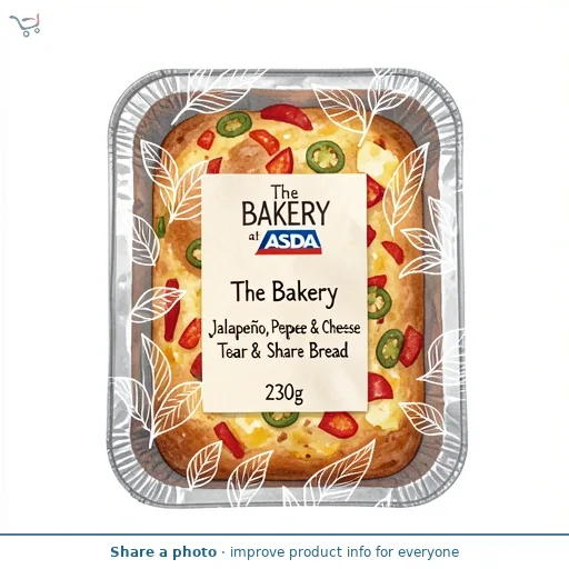 The BAKERY at ASDA The Bakery Jalapeño, Pepper & Cheese Tear & Share Bread 230g