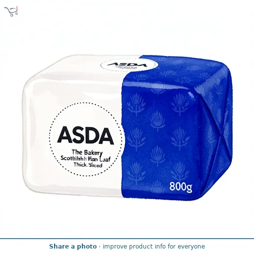 ASDA The Bakery Scottish Plain Loaf Thick Sliced 800g