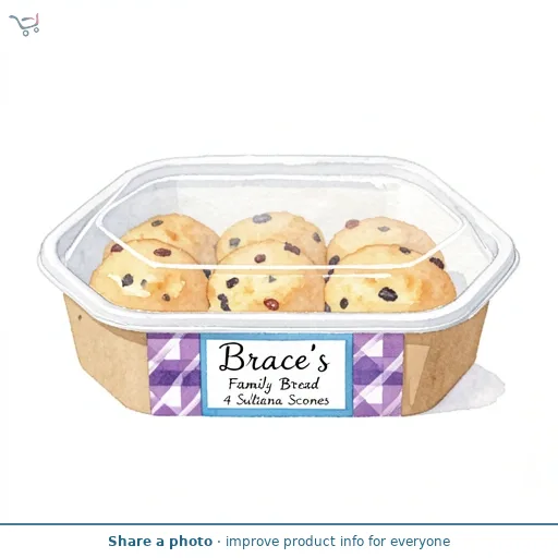Brace's Family Bread 4 Sultana Scones
