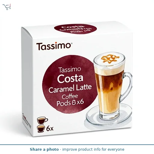 Tassimo Costa Caramel Latte Coffee Pods x6