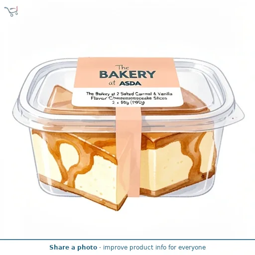 The BAKERY at ASDA The Bakery at  2 Salted Caramel & Vanilla Flavour Cheesecake Slices 2 x 95g (190g)