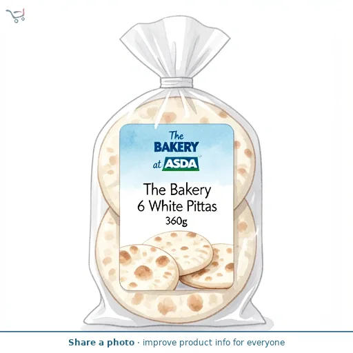 The BAKERY at ASDA The Bakery 6 White Pittas 360g
