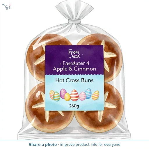 Free From by ASDA Free From by  Easter 4 Apple & Cinnamon Hot Cross Buns 260g