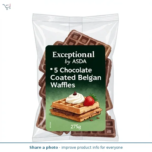Exceptional by ASDA 5 Chocolate Coated Belgian Waffles 275g