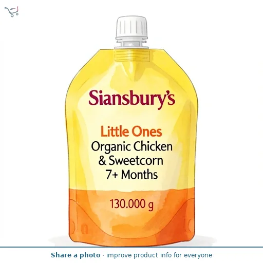 Sainsbury's Little Ones Organic Chicken & Sweetcorn Pasta 7+ Months 130g