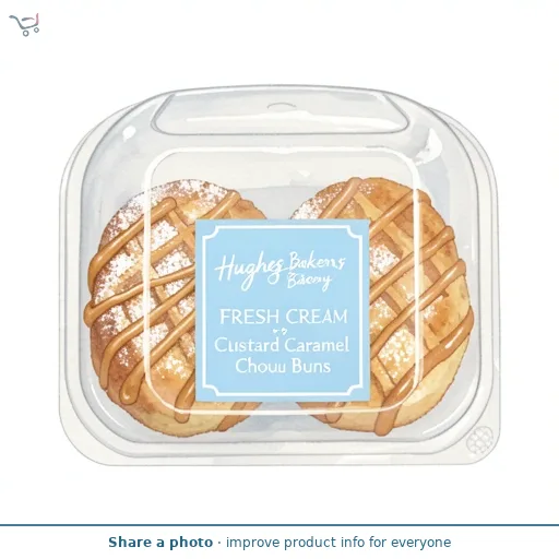 Hughes Bakery Bakery 2 Fresh Cream + Custard Caramel Choux Buns