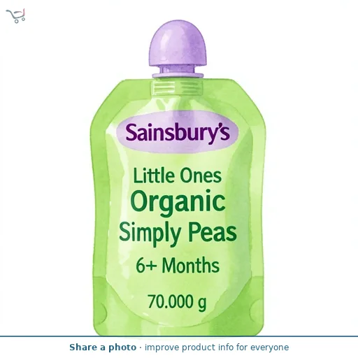 Sainsbury's Little Ones Organic Simply Peas 6+ Months 70g