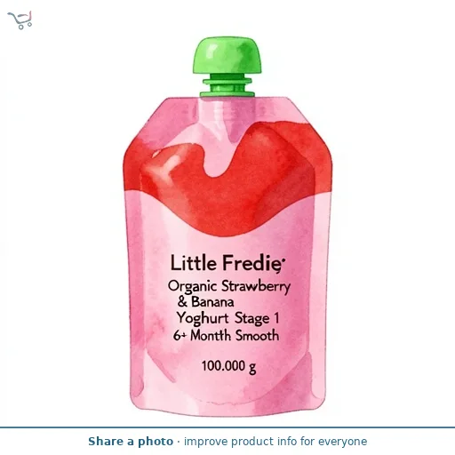 Little Freddie Organic Strawberry & Banana Yoghurt Stage 1 6+ Months Smooth 100g