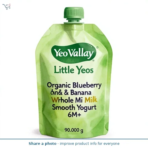 Yeo Valley Little Yeos Organic Blueberry & Banana Whole Milk Smooth Yogurt 6M+ 90g