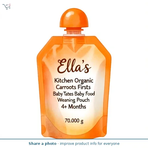 Ella's Kitchen Organic Carrots First Tates Baby Food Weaning Pouch 4+ Months 70g