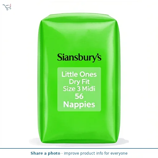 Sainsbury's Little Ones Dry Fit Size 3 Midi 56 Nappies