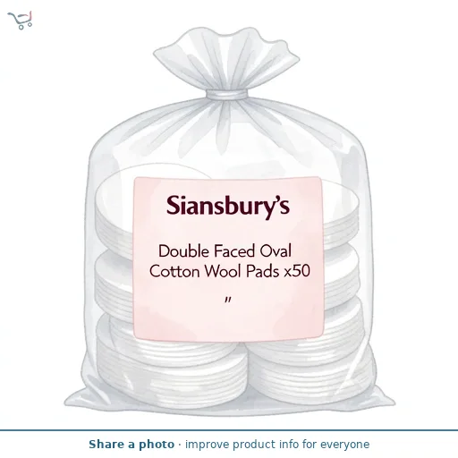 Sainsbury's Double Faced Oval Cotton Wool Pads x50
