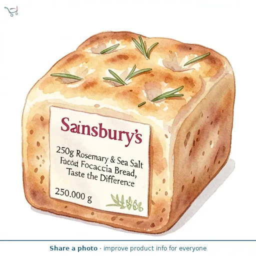 Sainsbury's 250g Rosemary & Sea Salt Focaccia Bread, Taste the Difference