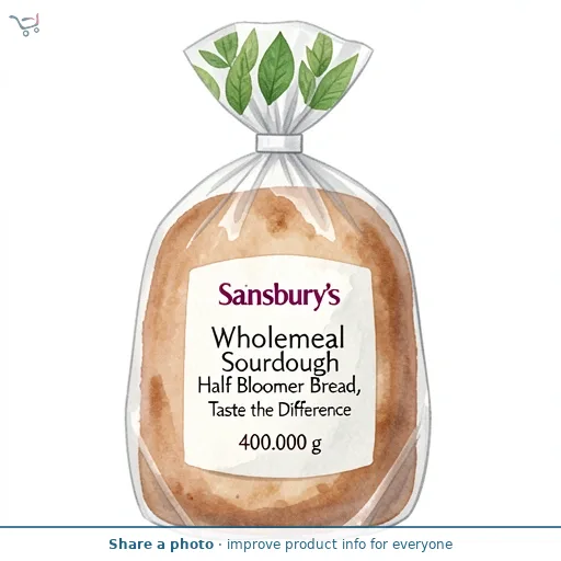 Sainsbury's Wholemeal Sourdough Half Bloomer Bread, Taste the Difference 400g