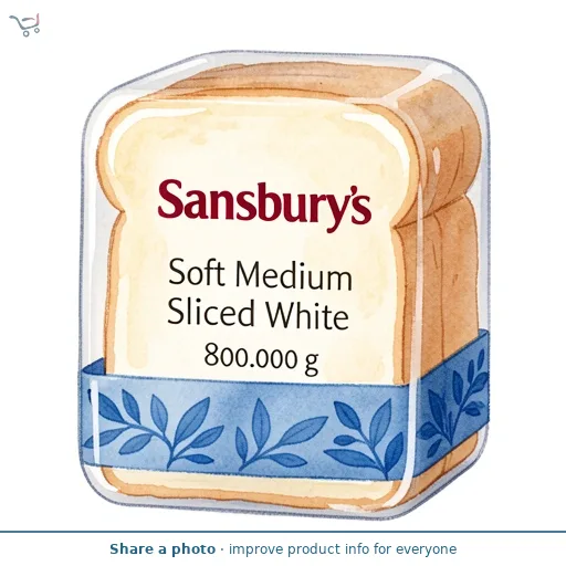 Sainsbury's Soft Medium Sliced White Bread 800g