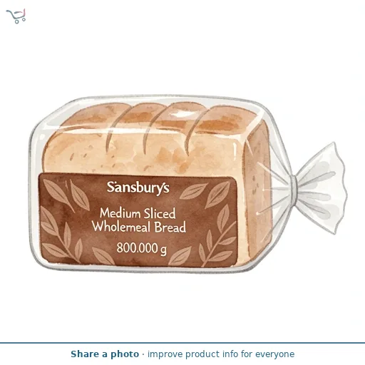 Sainsbury's Medium Sliced Wholemeal Bread 800g