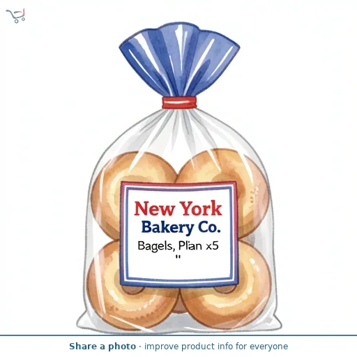 New York Bakery Co. Bagels, Plain x5