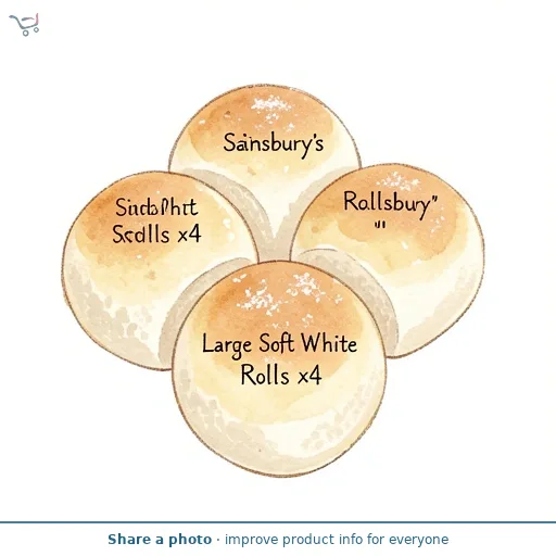 Sainsbury's Large Soft White Rolls x4
