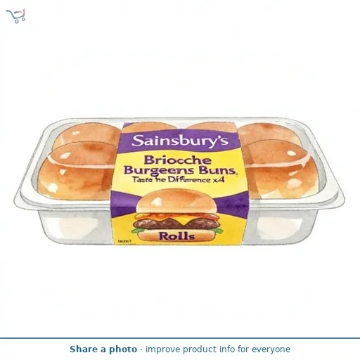 Sainsbury's Brioche Burger Buns Rolls, Taste the Difference x4