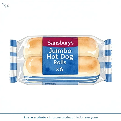 Sainsbury's White Jumbo Hot Dog Rolls x6