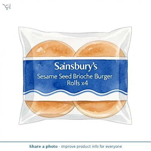Sainsbury's Sesame Seed Brioche Burger Buns Rolls x4
