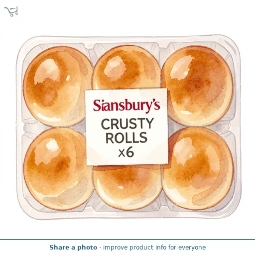 Sainsbury's White Crusty Rolls x6