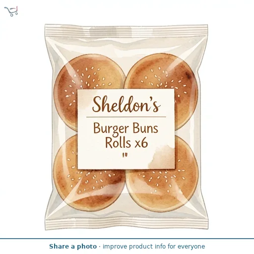 Sheldon's Burger Buns Rolls x6