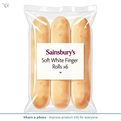 Sainsbury's Soft White Finger Rolls x6