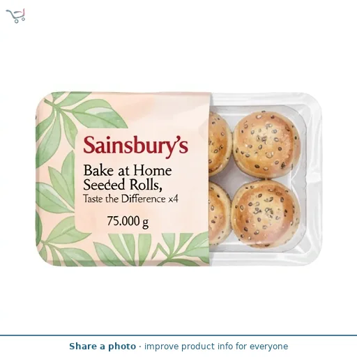 Sainsbury's Bake at Home Seeded Rolls, Taste the Difference x4 75g